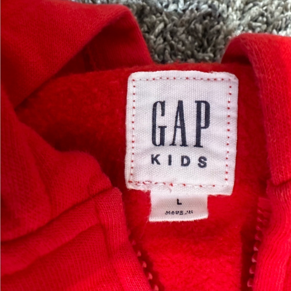 Kids Gap Logo Zip Hoodie red boys large - Picture 7 of 10